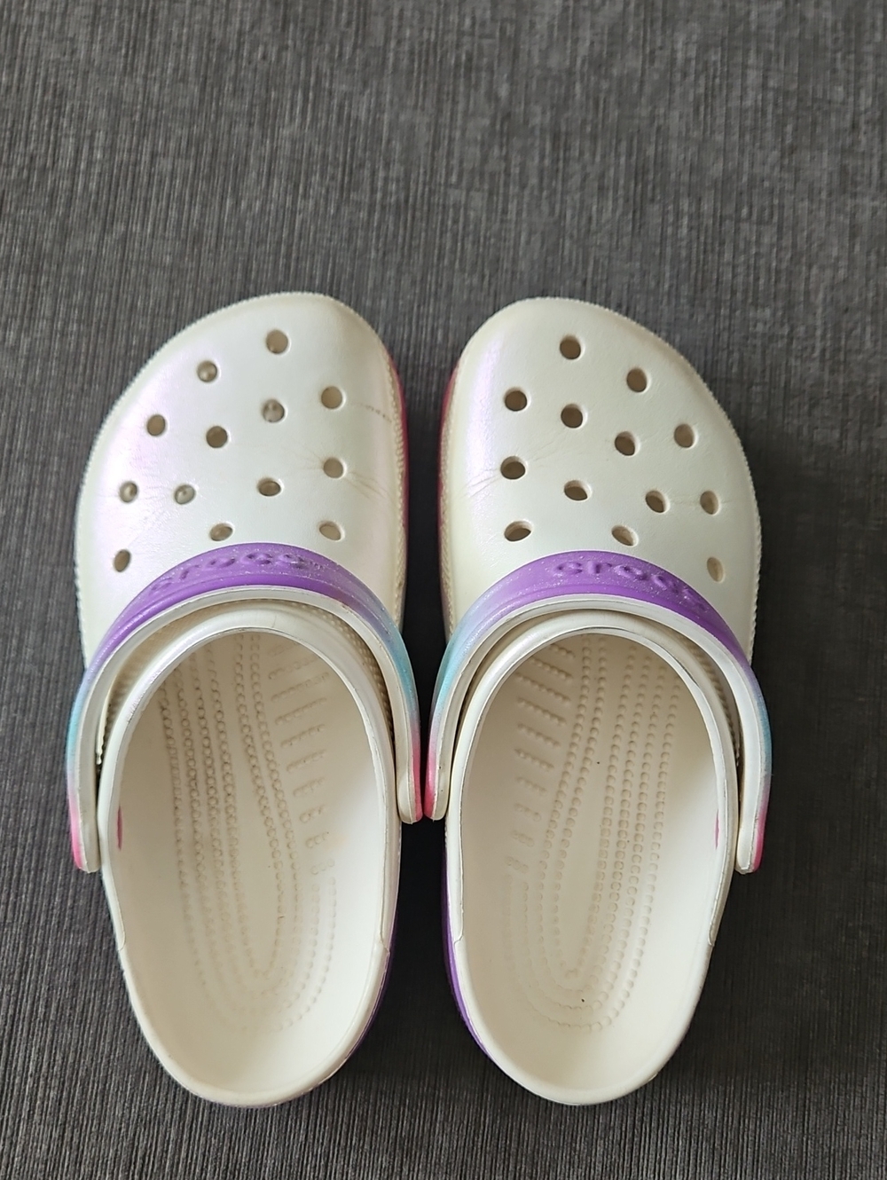 Crocs Sandals In Shimmery White Size Youth 4